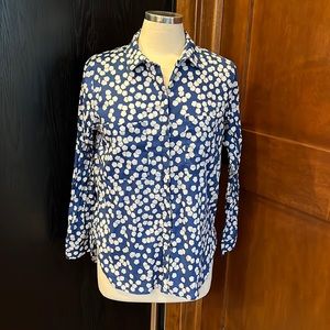 Boden Blue and White Button Down Shirt